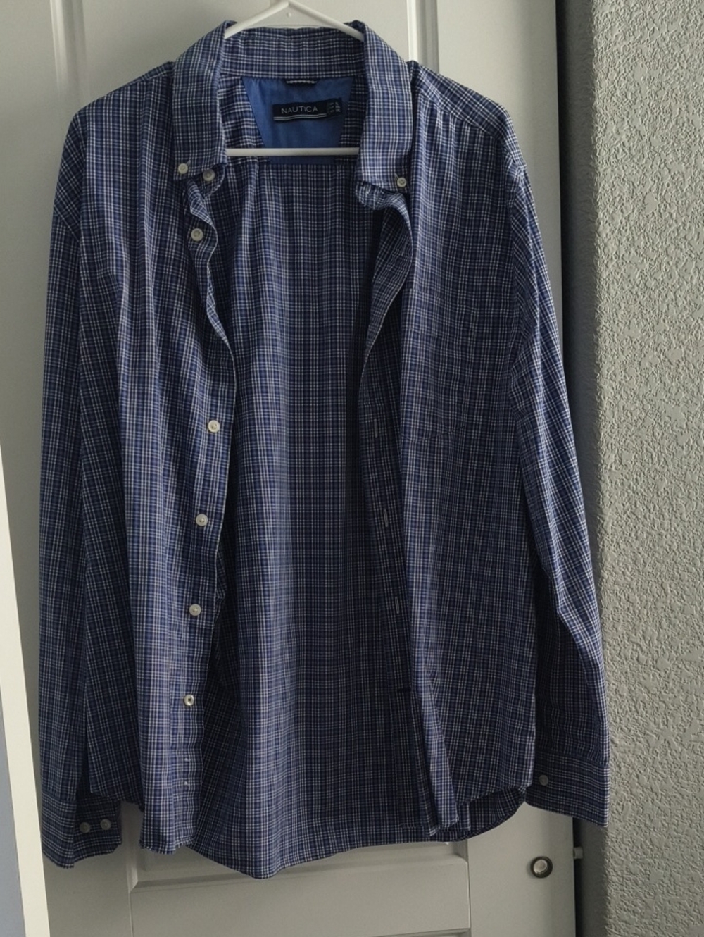Nautica Blue Multi-Check Button-Down Shirt